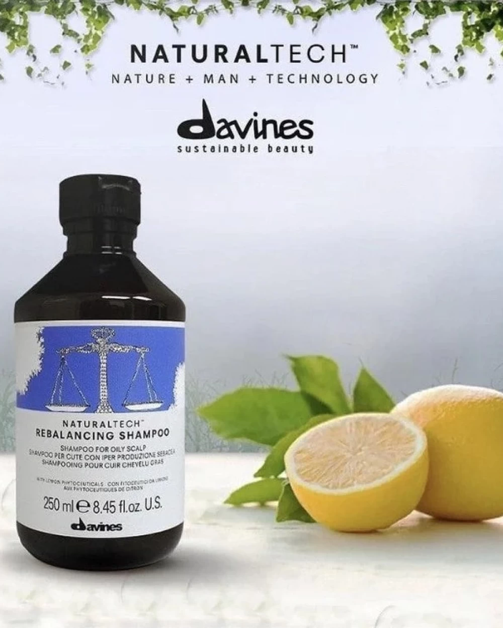 Sampon impotriva excesului de sebum  - naturaltech rebalancing shampoo - 250 ml [2]