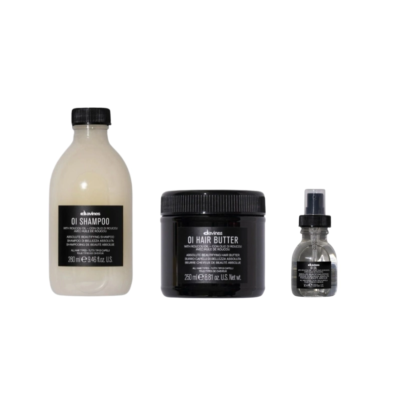 Produse pentru îngrijire: pãr, barbã şi corp - Pachet pentru hidratare si stralucire - Sampon - Unt de par - Ulei - Davines Oi Shampoo 280 ml - Oi Hair Butter 250 ml - Oi Oil 50 ml