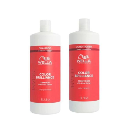 Kit-uri (pentru cadou sau pentru acasă ) - Pachet sampon si balsam, pentru par vopsit si structura firului de par gros - Color Brilliance Shampoo 1000 ml & Conditioner 1000 ml