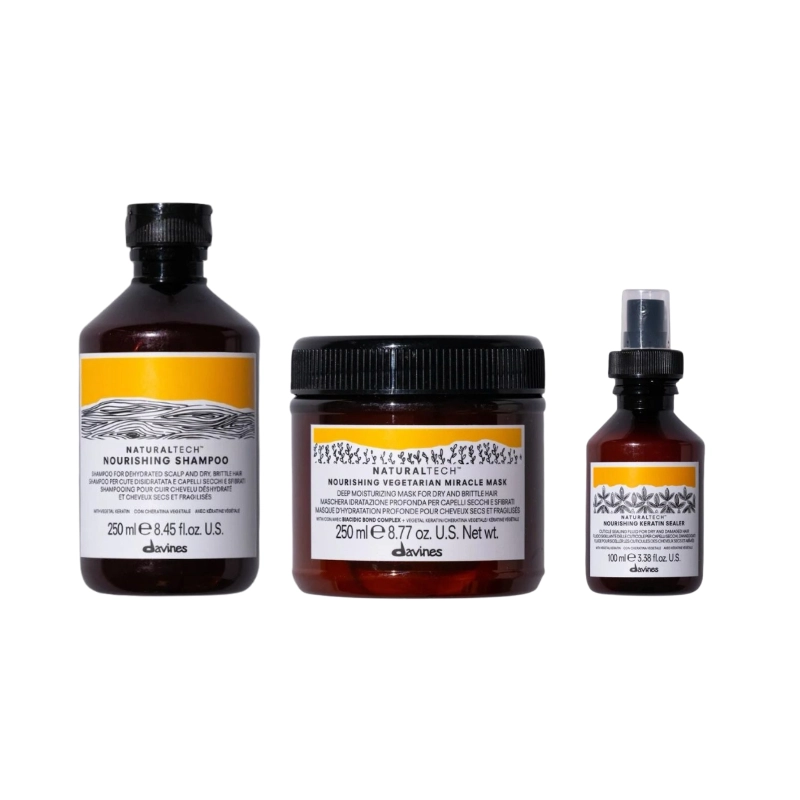 Produse pentru îngrijire: pãr, barbã şi corp - Pachet pentru par uscat si fragil si scalp uscat si deshidratat cu vegetal keratin - Naturaltech Nourishing Sampon 250 ml - Masca 250 ml - Nourishing Keratin Sealer Leave-in - 100 ml