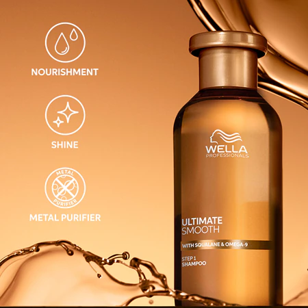 Pachet pentru un par strălucitor si catifelat, Sampon , Masca si Ulei - Wella Professionals Ultimate Smooth Shampoo & Ultimate Smooth Mask & Ultimate Smooth Oil [9]