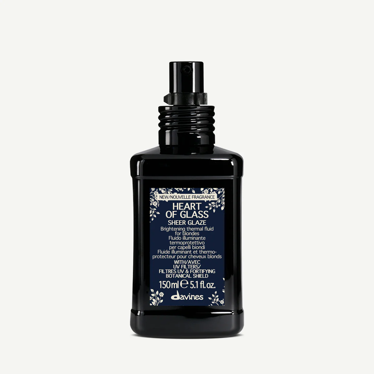 Îngrijire fără clătire - Leave-in - Davines - Fluidul termic iluminant par blond Sheer Glaze Heart of Glass 150ml