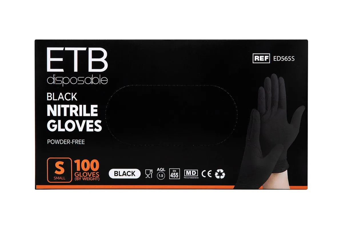 ETB - Manusi Nitril Negru S 100 buc