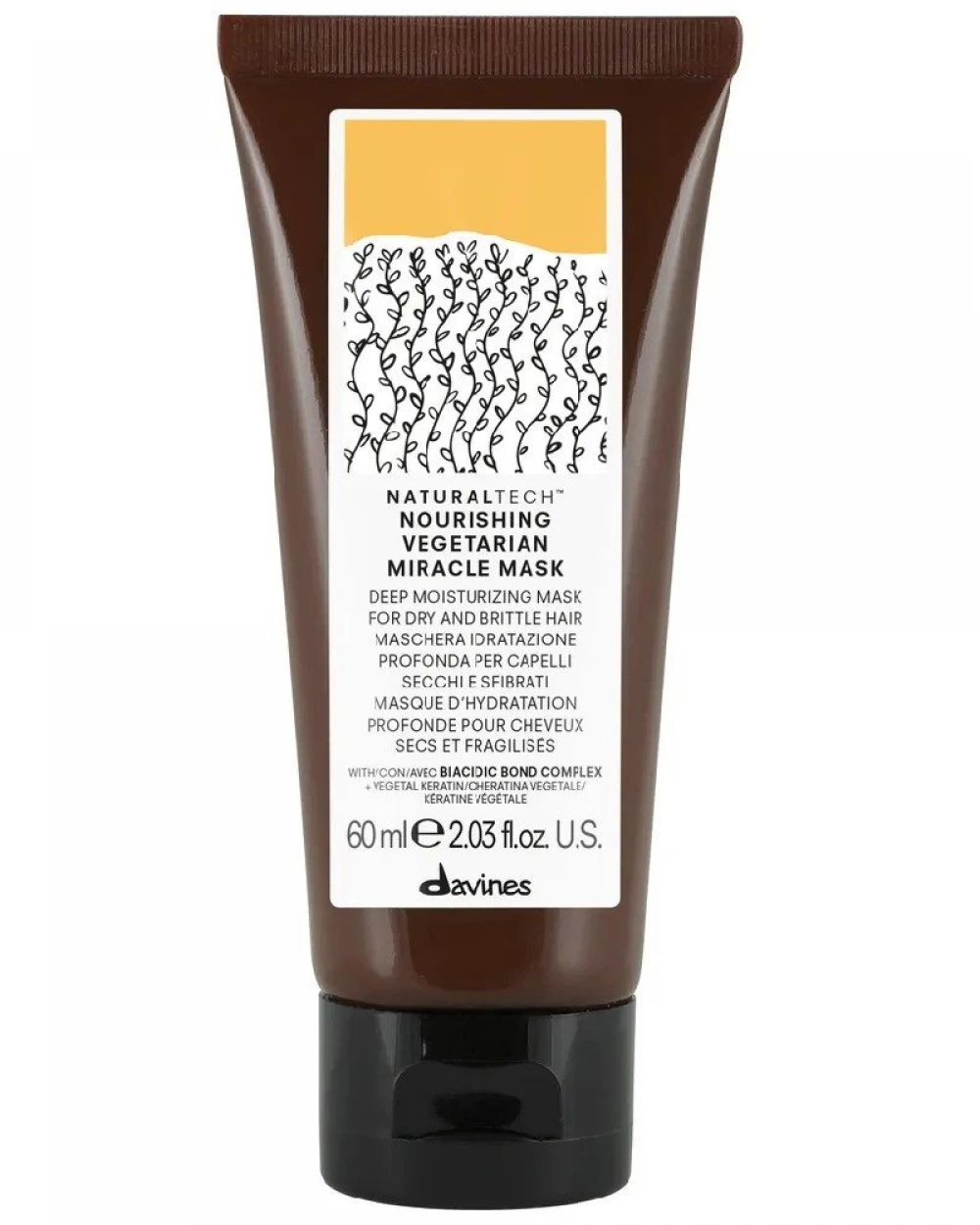 Māști - Masca hidratanta ideală pentru parul uscat și fragil - Naturaltech Nourishing Vegetarian Miracle Mask - 60 ml