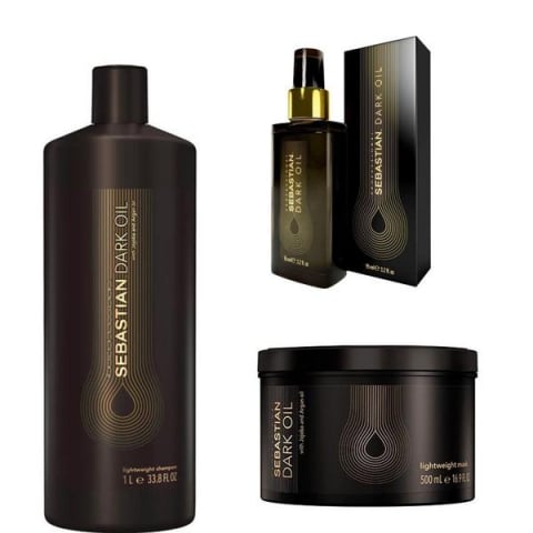 Kit-uri (pentru cadou sau pentru acasă ) - Pachet 3 Produse Sebastian Professional Dark Oil Lightweight Șampon