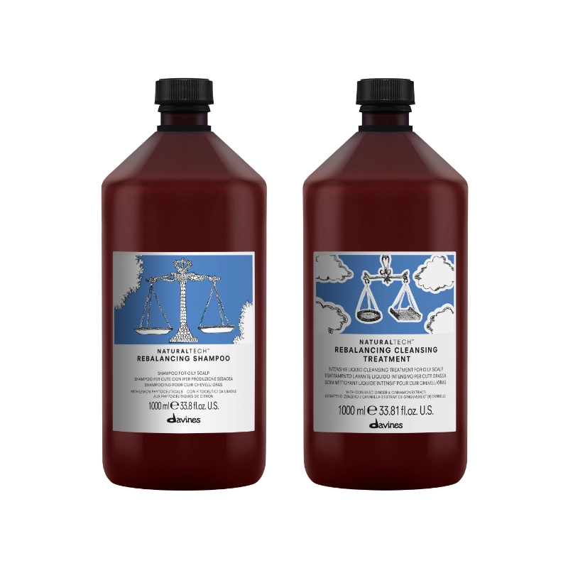 Produse pentru îngrijire: pãr, barbã şi corp - Pachet anti-sebum ideal pentru scalpul gras - Naturaltech Rebalancing Shampoo - 1000 ml - Naturaltech Rebalancing Treatment - 1000 ml