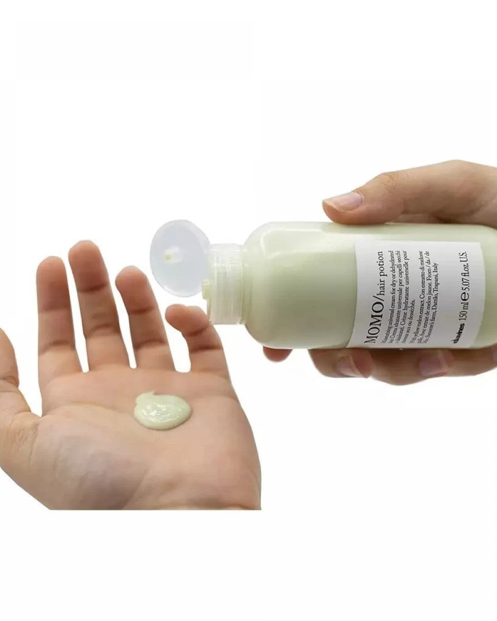 Pachet hidratant pentru parul uscat - Sampon 1000 ml - Crema leave-in 150 ml - Davines Momo Shampoo - Momo Hair Potion [3]