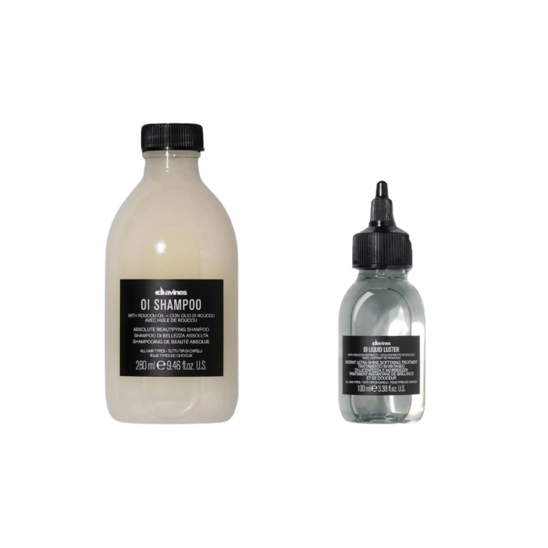 Davines - Pachet pentru netezirea si stralucirea parului - Davines Oi Shampoo 280 ml - Tratament OI Liquid Luster - 100 ml