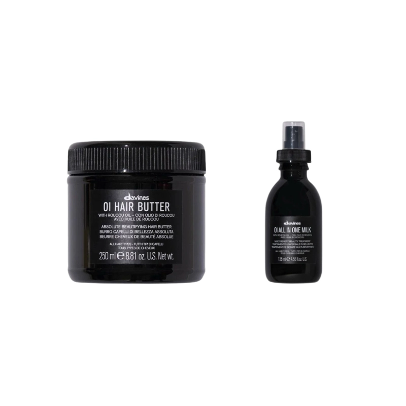 Tratamente - Pachet pentru netezirea si strălucirea parului - Davines Oi - Unt de par Oi Hair Butter  250 ml - Spray Oi All In One Milk 135 ml