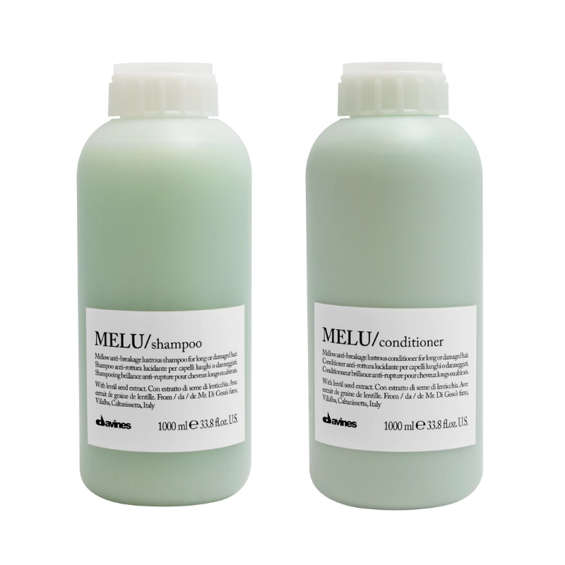 Pachet pentru par degradat anti-rupere - Davines Melu Shampoo 1000 ml - Balsam Melu 1000 ml Davines - Pachet pentru par degradat anti-rupere - Davines Melu Shampoo 1000 ml - Balsam Melu 1000 ml