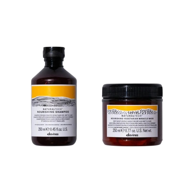 Șampoane - Pachet pentru par uscat si fragil si scalp uscat si deshidratat cu vegetal keratin - Naturaltech Nourishing Sampon 250 ml - Masca 250 ml