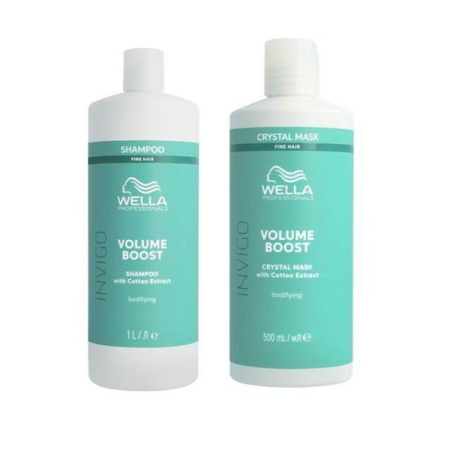 Produse pentru îngrijire: pãr, barbã şi corp - Pachet pentru volum Wella Professionals Invigo Volume Boost Crystal - Sampon 1000 ml - Masca 500 ml