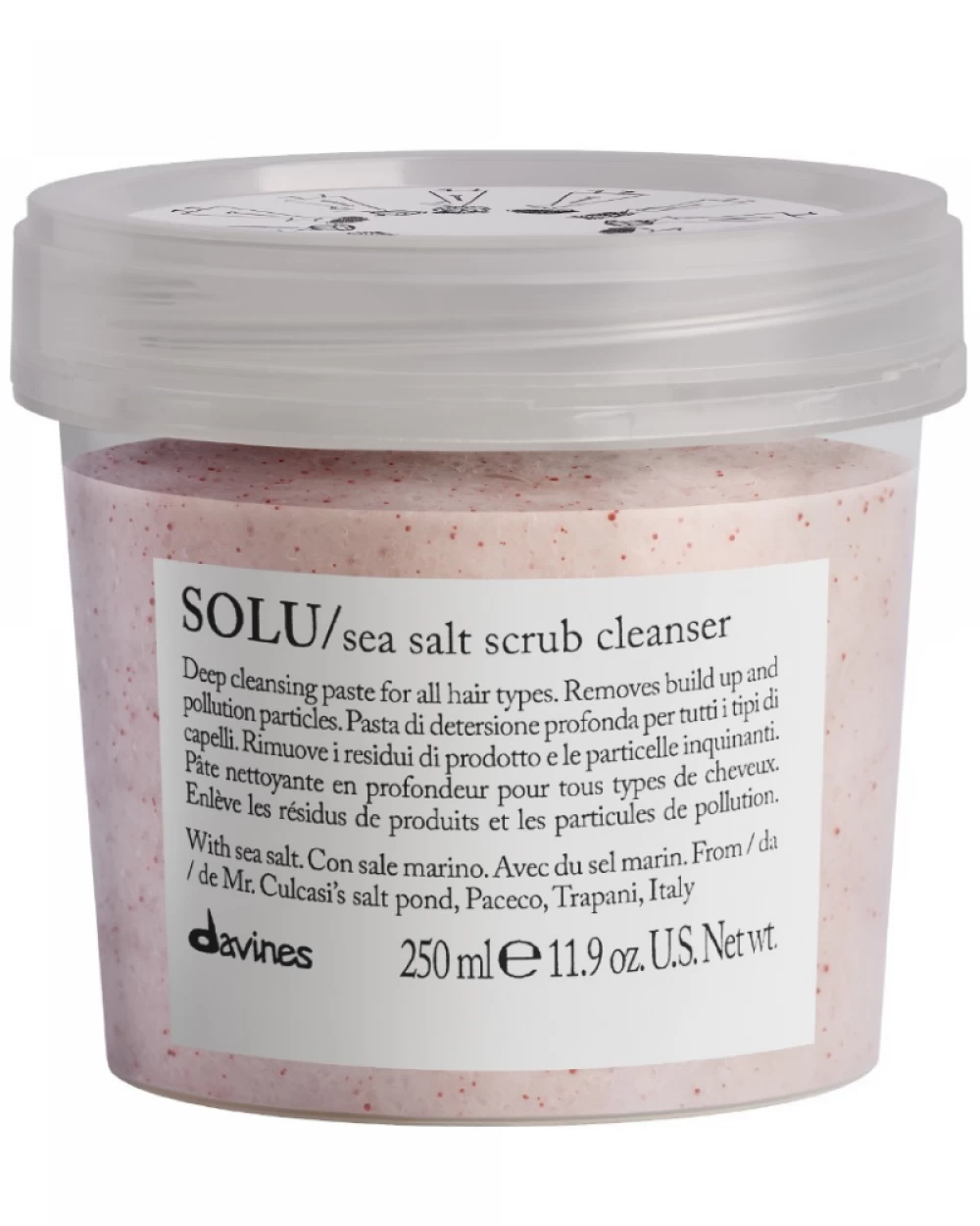 Scrub cu sare de mare ( pasta - șampon ) - Scrub de curatare pentru toate tipurile de par - Solu Sea Salt Scrub Cleanser - 250 ml