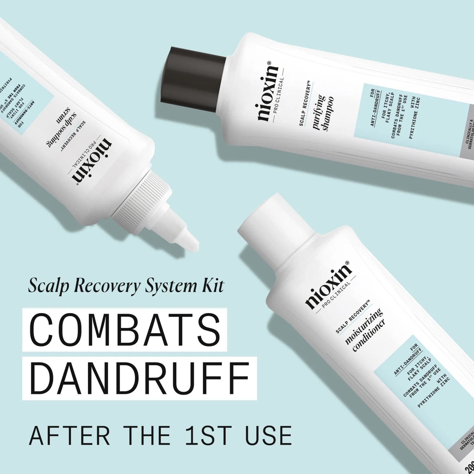 Set pentru scalp sensibil Nioxin Scalp Recovery- Sampon 200 ml, Balsam 200 ml, Ser 100 ml [2]