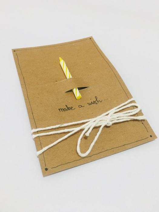 Felicitare "make a wish" yellow [3]