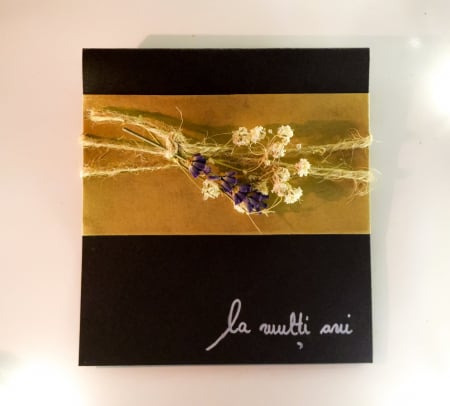 Felicitari Handmade - Felicitare Black "La Multi Ani"! Lavanda