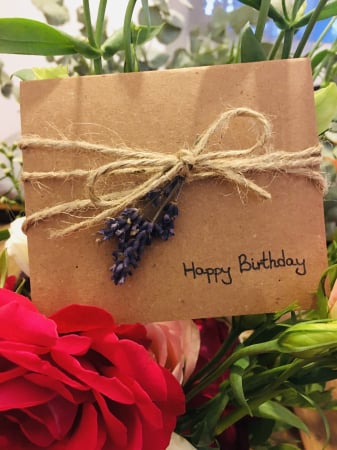 Felicitari Handmade - Felicitare Brown "Happy Birthday!" Lavanda