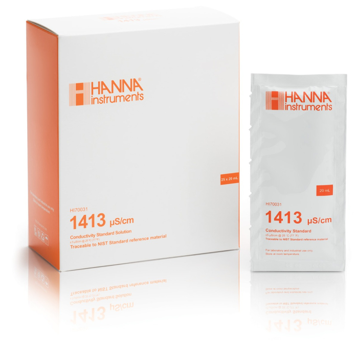 1,413 µS/cm @ 25°C Plic standard de calibrare EC, (25 x 20mL) [2]