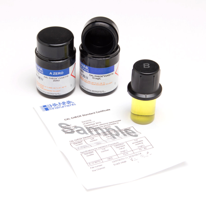 Kit standard Amoniac Low Range CAL Check pentru fotometrele din seria HI97 [1]