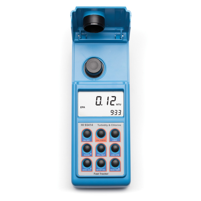 Turbidimetru portabil și mod masurare clor liber/total conform EPA cu tehnologia Fast Tracker™; Interval de la 0,00 la 9,99; 10,0 până la 99,9 și 100 până la 1000 NTU, Cl₂ liber 0,00 până la 5,00 mg/L [3]