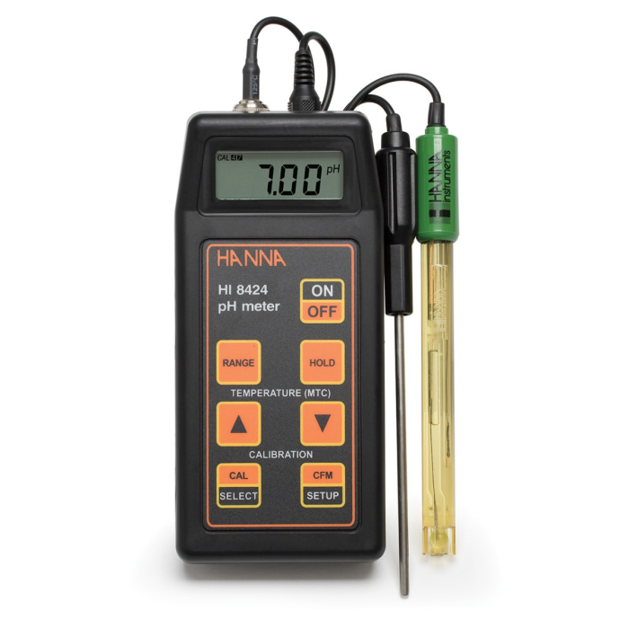 pH-metru clasic, calibrare automata, pH -2.00 la 16.00 pH, mV ±699.9 mV; ±1999 mV [2]