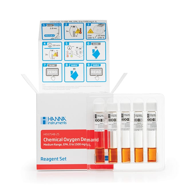 COD, Metoda EPA, Cuve Predozate, Domeniu Mediu 0 la 1500 mg/L, 25 teste [1]