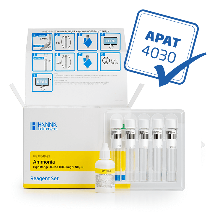 Amoniu, Metoda Nessler, Reactivi Predozati, Domeniu Mare 0 la 100 mg/L, 25 de teste [1]