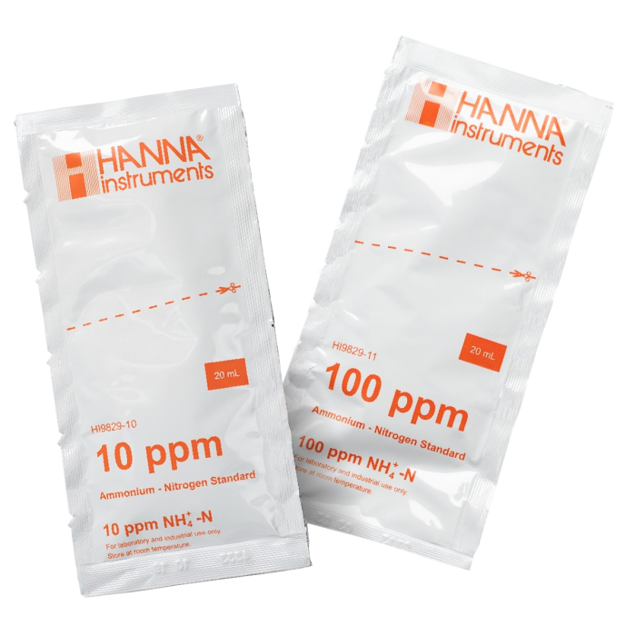 Soluție calibrare Amoniu 10 ppm și 100 ppm pentru HI9829 (10 plicuri x 20 mL) - HI9829-10/11 [2]