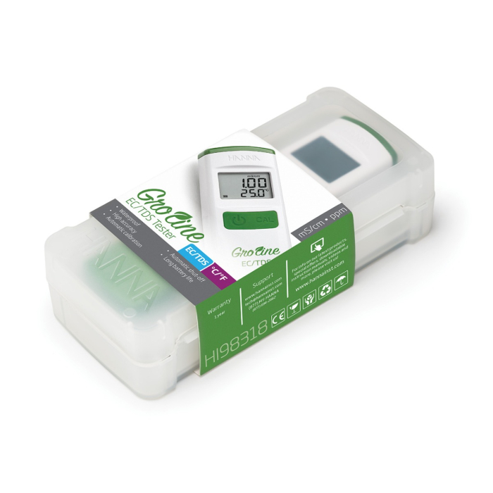 Tester EC Groline, Rezolutie: 1 µS/cm, Rezolutie TDS : 1 mg/L (ppm), Domeniu: 0 la 6,000 μS/cm [5]