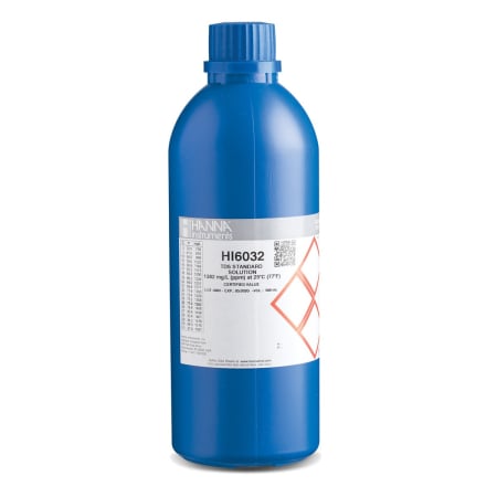 Soluții de calibrare - 1382 mg/L (ppm) @ 25°C Standard tehnic de calibrare TDS cu certificat de analiză, 500 ml