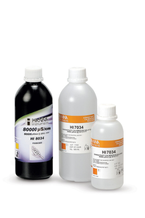 Soluții de calibrare - Solutie de calibrare 80000 µS/cm Valoarea EC la 25°C, sticlă FDA de 500 ml