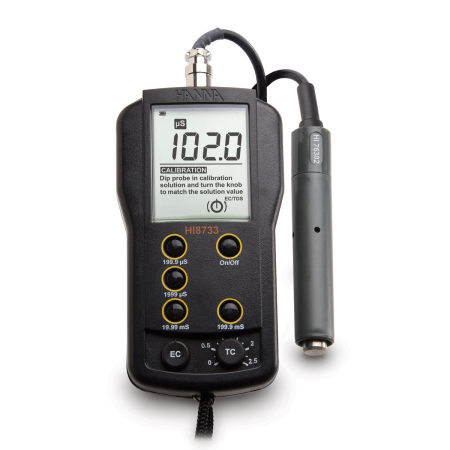 Instrumente Portabile - Conductometru multi-domeniu cu sondă HI76302W, interval: 0,0 până la 199,9 mS/cm cu ATC