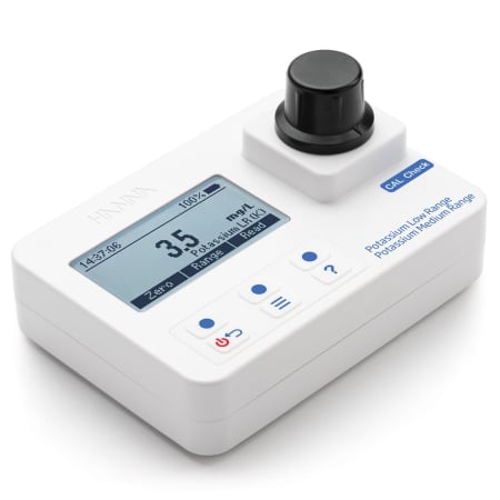 HI97 Series Photometers - Fotocolorimetru portabil pentru Potasiu (domeniul mic și mediu) cu funcție CAL Check - HI97750