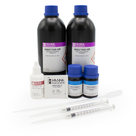 Reactivi seria HI833XX - Reactivi Duritate totală, Domeniu 400-750 mg/L, metodă colorimetrică, 100 de teste