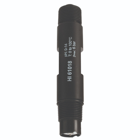 Instrumente de proces - Electrod de pH industrial pentru temperaturi înalte, corp PVDF, PTFE dublă joncțiune, 0 până la 100 °C, 6 bar, BNC 5m,PT100