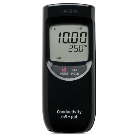 HI99100 Waterproof Portable Meters - Instrument portabil pentru Conductivitate/TDS/Temperatură; Unitate EC: mS/cm, Unitate TDS: ppt, Interval: EC 0,00 până la 20,00 mS/cm, TDS 0,00 până la 10,00 ppt (g/L), Temp 0,0 până la 60,0 °C
