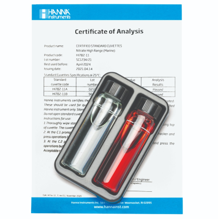 Soluții - Cuve verificare calibrare pentru Checker Nitrati Marin, pentru HI782