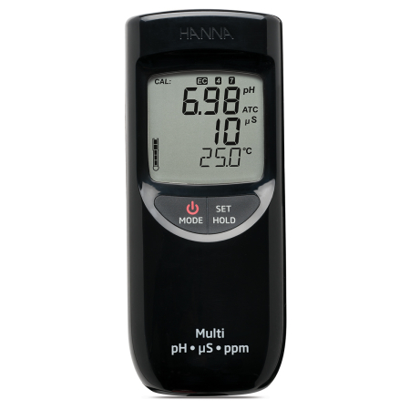 Multiparametru portabil, rezistent la apă, pH/EC/TDS cu domeniu mic (de la 0 la 3999 µS/cm, de la 0 la 2000 ppm)