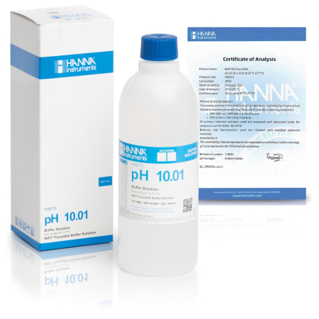 Soluții - pH 10.01 @ 25°C Tampon de calibrare tehnică, 500 mL