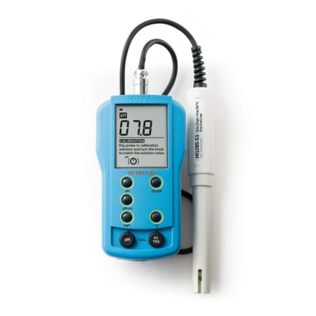 Multiparametru clasic pH/EC/TDS/Temperatură cu electrod HI1285-51; Domeniul EC: 0 la 6000 µS/cm, gama TDS: 0 până la 3000 ppm (mg/L) [1]