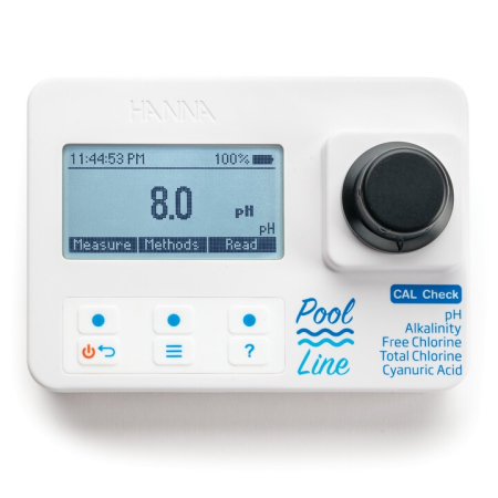 Fotocolorimetru portabil pentru Piscine: alcalinitate, clor liber si total, acid cianuric si pH