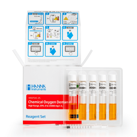 HI83214 Reagents - COD, Cuve Predozate, Domeniu Mare 0 la 15000 mg/L, 25 teste
