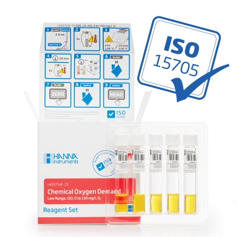 HI83214 Reagents - Reactiv COD, Predozati, Metoda ISO 15705 , Domeniu Mic 0 la 150 mg/L, 25 teste