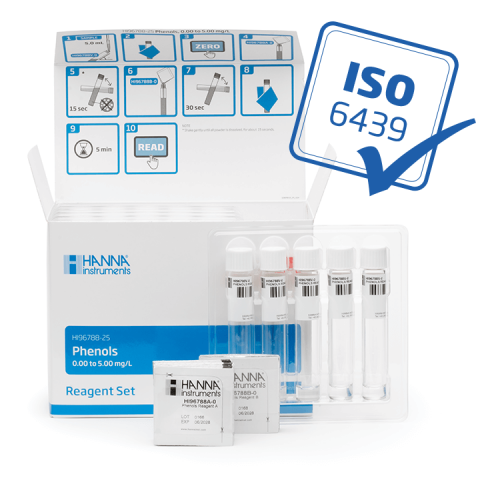 Reactivi pentru fotocolorimetre - Fenoli, Cuve Predozate, Domeniu 0.00 la 5.00 mg/L, 25 de teste