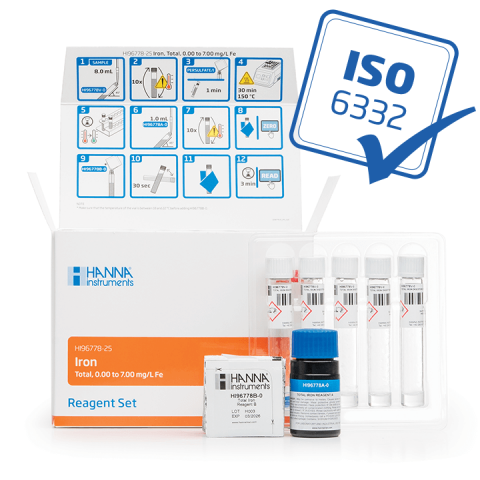 Home Page Tiles - Fier total, Reactivi Predozati, Domeniu 0.00 la 7.00 mg/L, 25 de teste