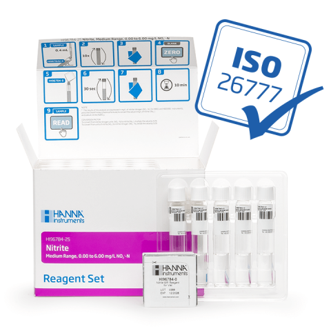 Home Page Tiles - Nitriți, Reactivi predozati, Domeniu Mediu 0.00 la 6.00 mg/L, 25 de teste
