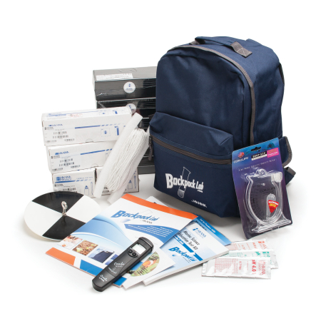 Backpack educațional - Set educational Backpack Lab™ pentru stiinta marina; aciditate (CaCO3), alcalinitate (CaCO3), dioxid de carbon, oxigen dizolvat, nitrito, nitrati (NO3-N), fosfati si ortofosfati si salinitate