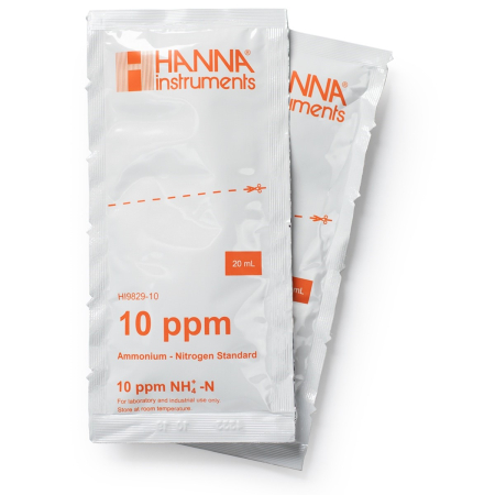 Soluții ISE - Soluție calibrare Amoniac 10 ppm pentru HI9829 (25 plicuri x 20 mL) - HI9829-10