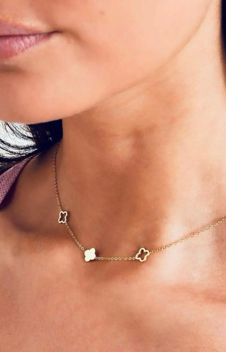 Lantisor cu trifoi – argint 925 placat cu aur 14k [2]