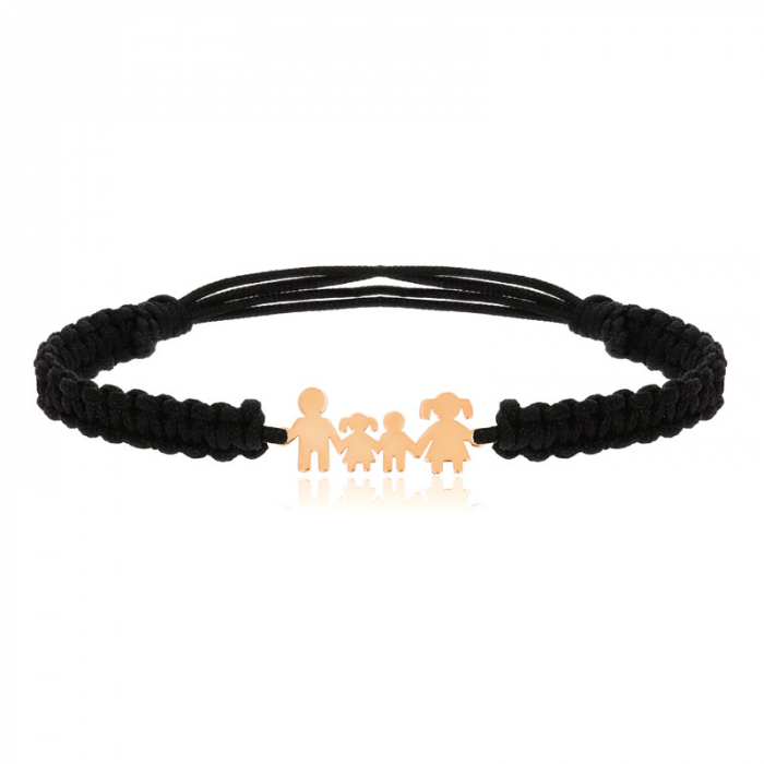 Bratara Argint 925, snur impletit si pandantiv familie [1]